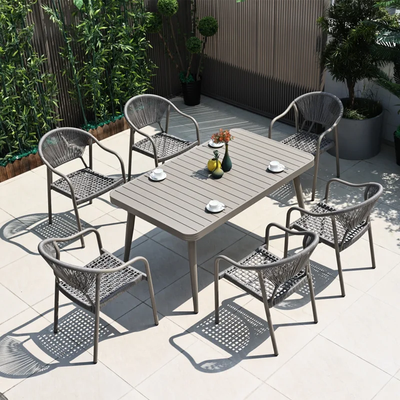 

Outdoor table and chair courtyard waterproof and sun-proof garden villa outdoor balcony rattan chair outdoor leisure B&amp