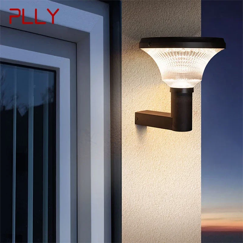 PLLY Contemporary Solar Outdoor Wall Lamps Simplicity Waterproof Creative Balcony Hallway Courtyard Villa Gate Hotel