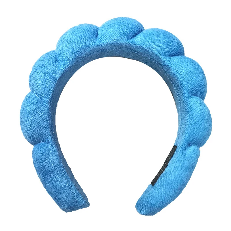 Fashion Solid Color Cloud Sponge Headband Washing Scrunchies Puffy Headband Washing Face Makeup Shower Skincare Hair Band