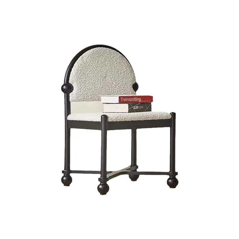 

French simple solid wood back chair cream antique dressing chair simple designer bedroom makeup stool master bedroom