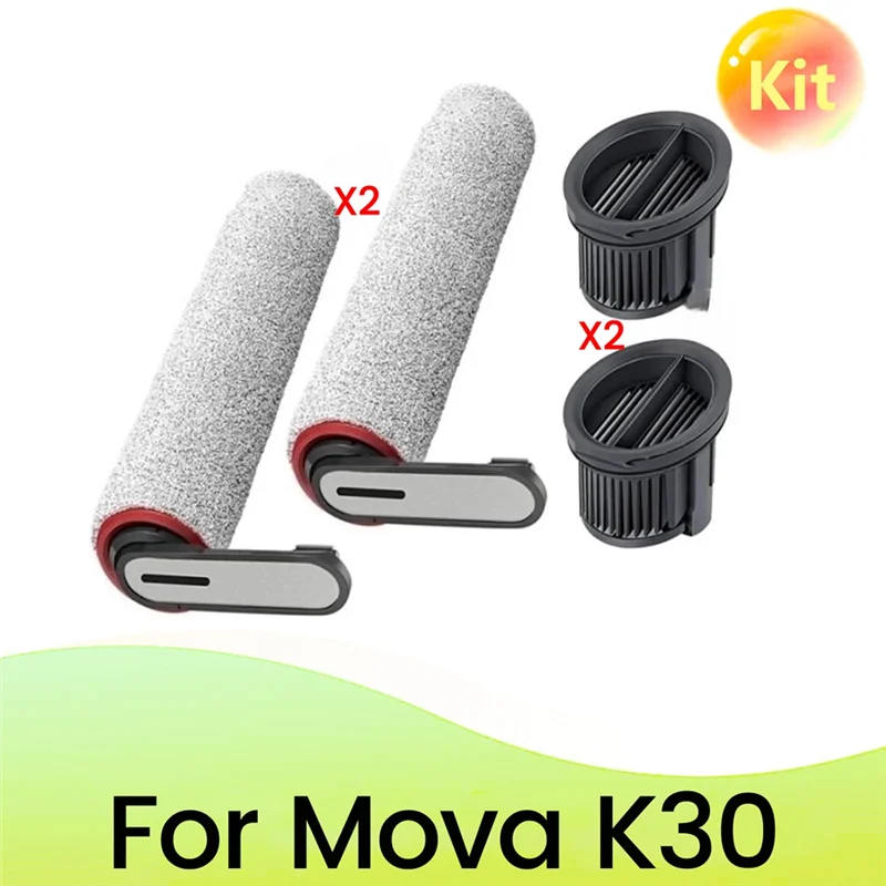 Filtro Hepa de cepillo de rodillo EAS-4PCS para accesorios para aspiradoras Mova K30, mejora la eficiencia de limpieza