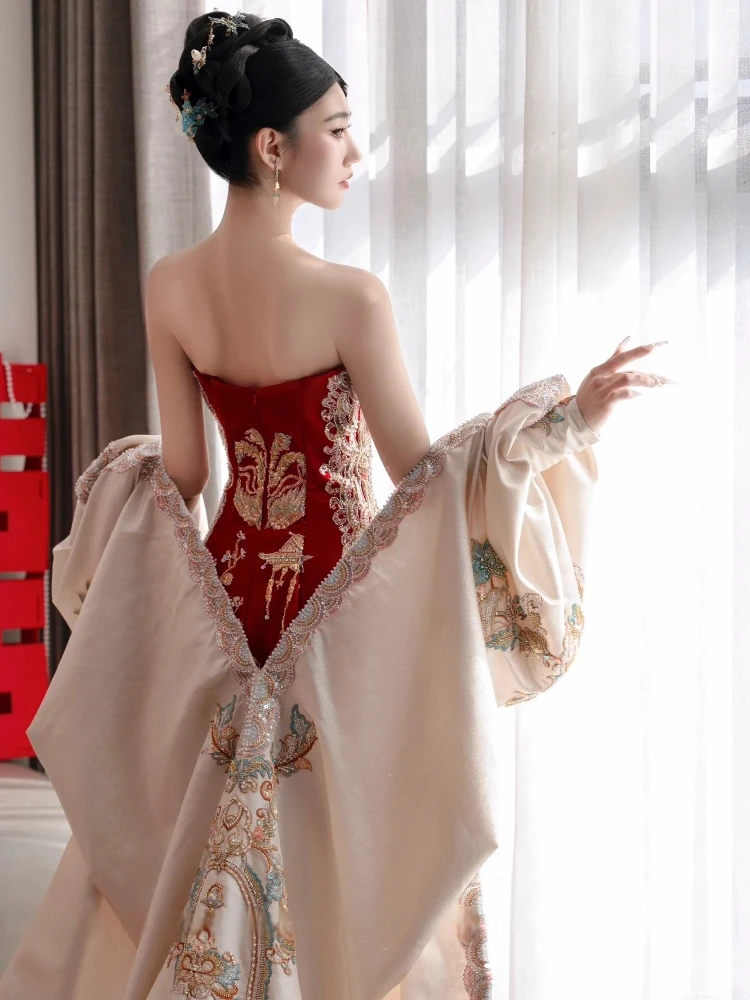 Xiuhe Clothing Wedding Clothes 2025 New Bridal Chinese Style High-Grade Engagement Toast Dress