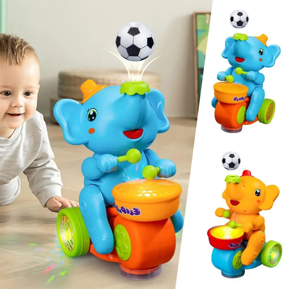 Drumming Elephant Toy Car, Música Light, Cute Small, Parent Child Interactive Games