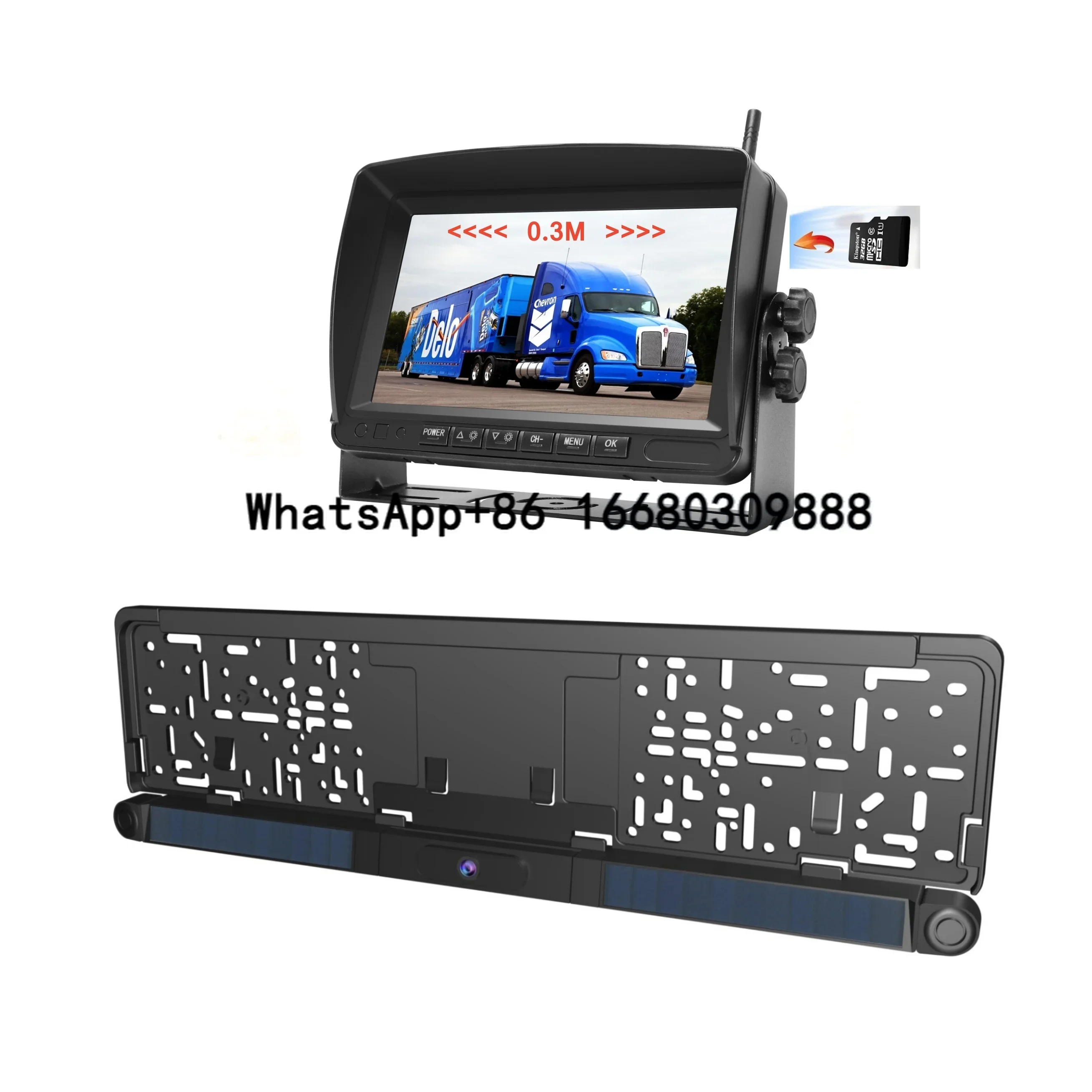 DIY 5S Installation 720P HD Rear View Back PDC Parking Sensor Cameras With 7 Inch Solar 2.4GHz Digital WIFI Wireless