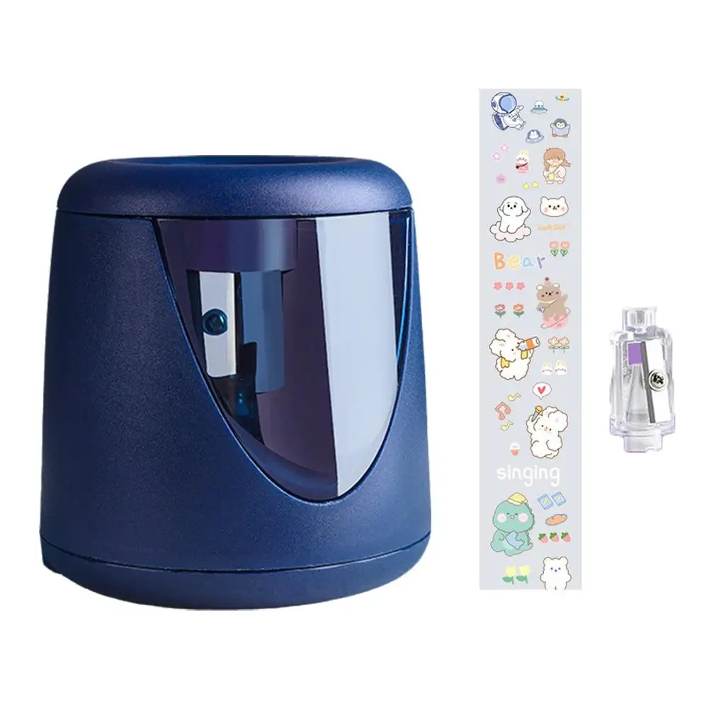 Automatic Electric Pencil Sharpener With Cartoon Stickers Protection School Office Stationery Supplies Safety School J5P7