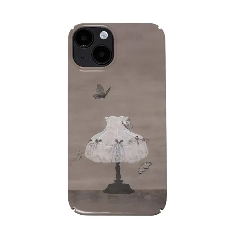 

Brown Butterfly Lantern Art Phone Case for IPhone 16E 15 14 13 Mini 11 Pro Max 12 Pro Back Cover X XS XR 7 8 PLUS SE 2020 Funda