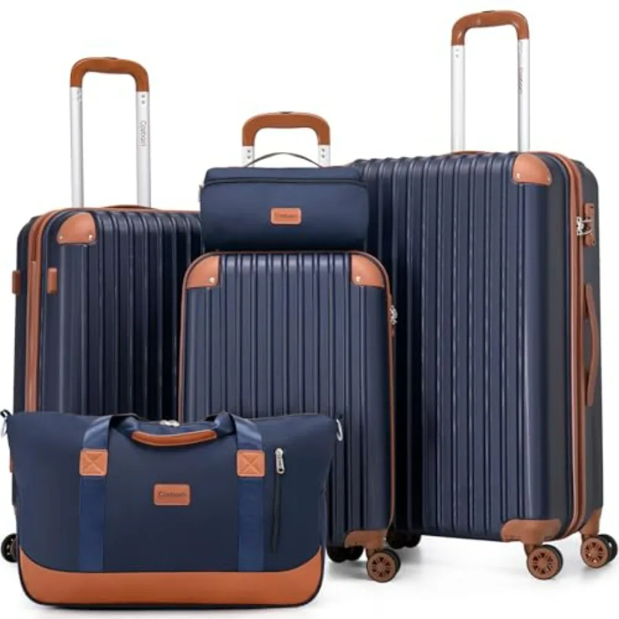 

Luggage Sets 5 Pcs Suitcases with Wheels, Suitcase Set ABS Hard Case Luggage with TSA Lock Spinner Wheels Durable Travel Luggag