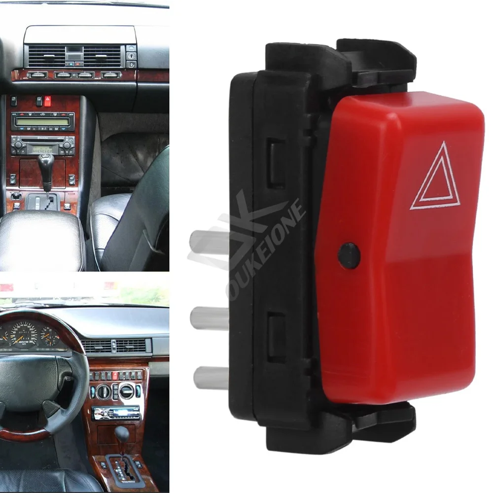 1248200110 Red Warning Hazard Light Emergency Flasher Switch Button for Mercedes W124 W201 W202 Car Replacement Accessories