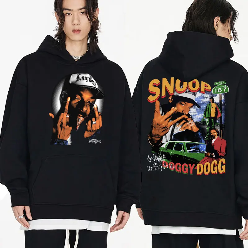 

90s Rapper Snoop Dogg Graphic Print Hoodies Men's Women's Harajuku Hip Hop Street Pullover Oversized Gothic Hooded Sweatshirts