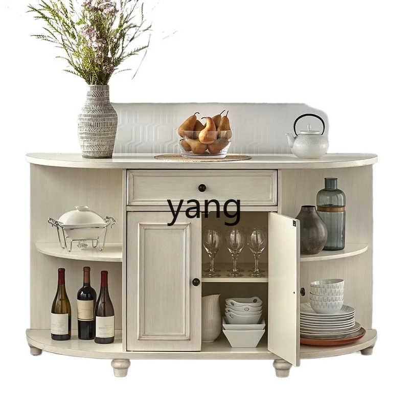 

LH semi-round dining side cabinet solid wood porch dining room living room wall locker double door