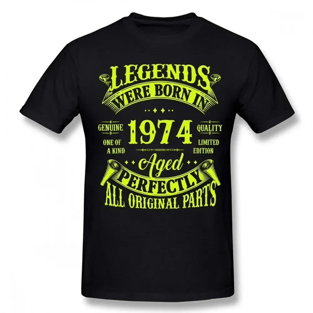 50th Birthday Vintage Legends Born in 1974 50 Years Old T Shirt Streetwear Short Sleeve Gifts Summer Style T-shirt Mens Clothing