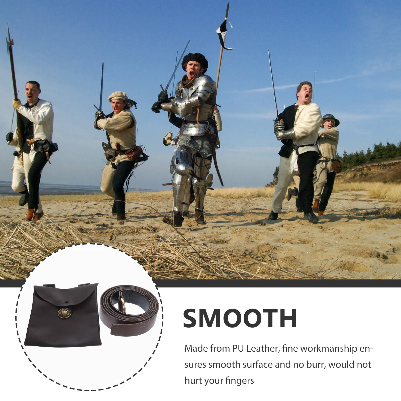 

Medieval Pouch Waist Bag Packet Vintage Belt Pu Pirate Fannypack Halloween Cosplay Men's