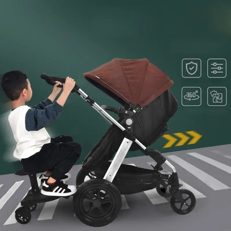 N84e anak -anak universal Adaptor pedal kereta anak kedua trailer bantu kembar kembar piring stroller anak -anak dengan