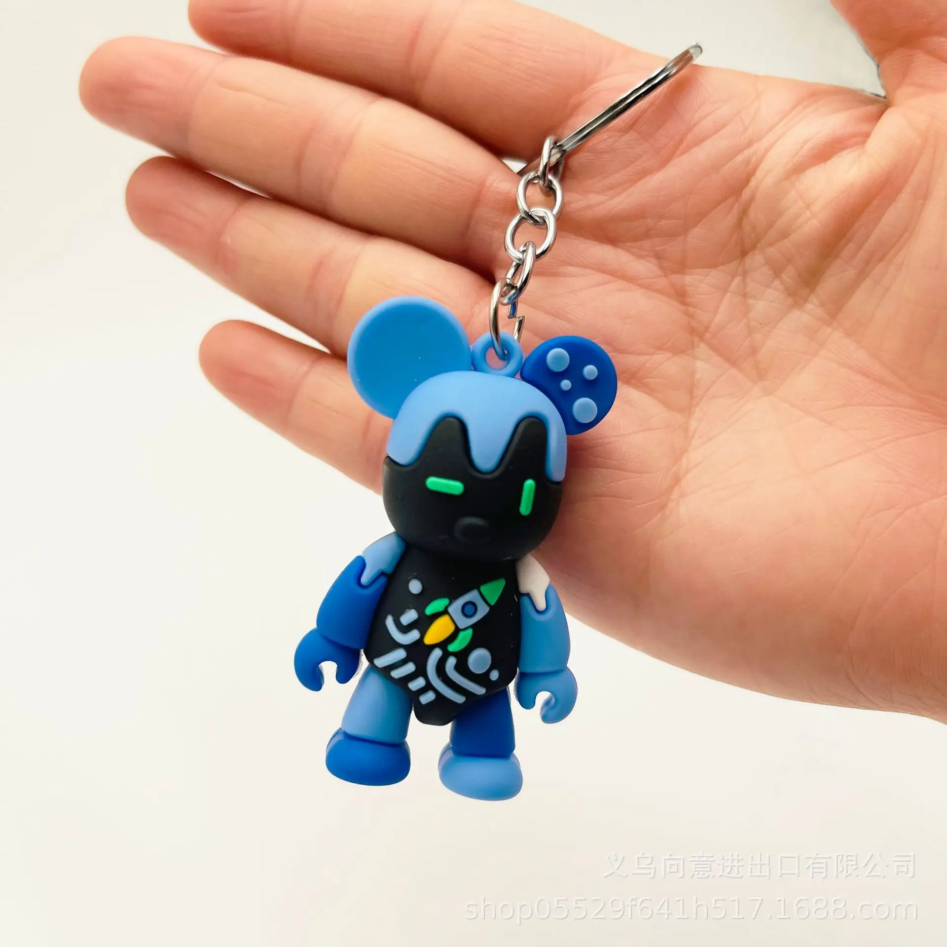 Creative cartoon space violent bear doll keychain bag pendant student gift ornaments clothing accessories