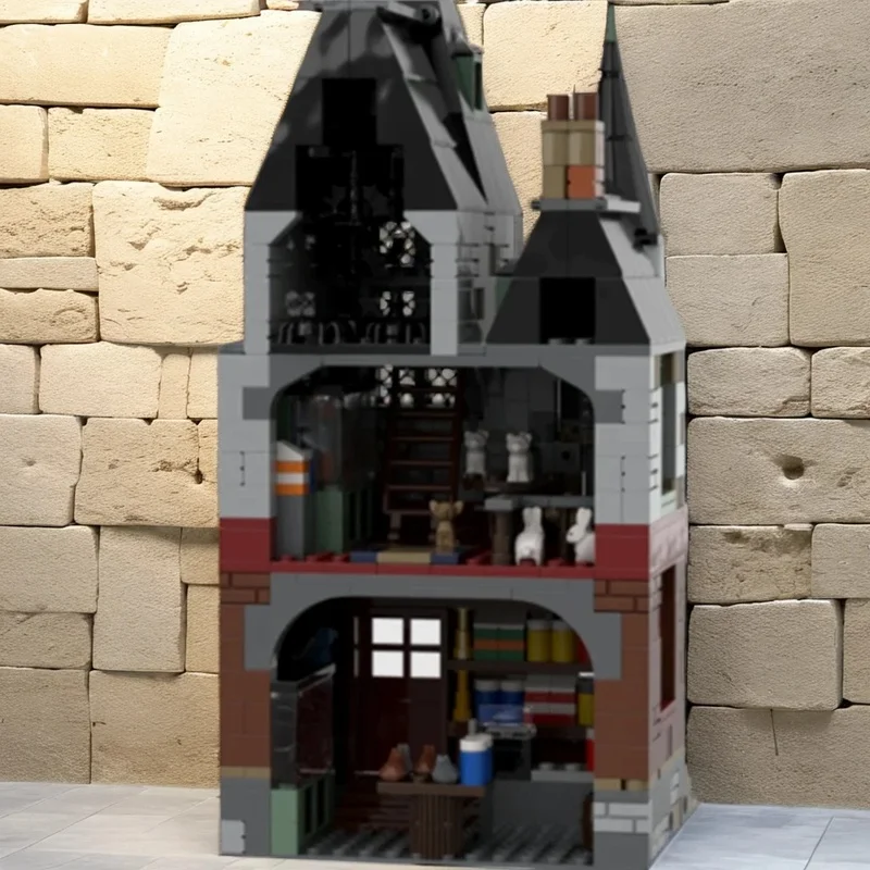 830pcs MOC Harry Diagon Alley Magical Menagerie Extension Model Building Blocks Architecture Toy Christmas Gift Display Idea