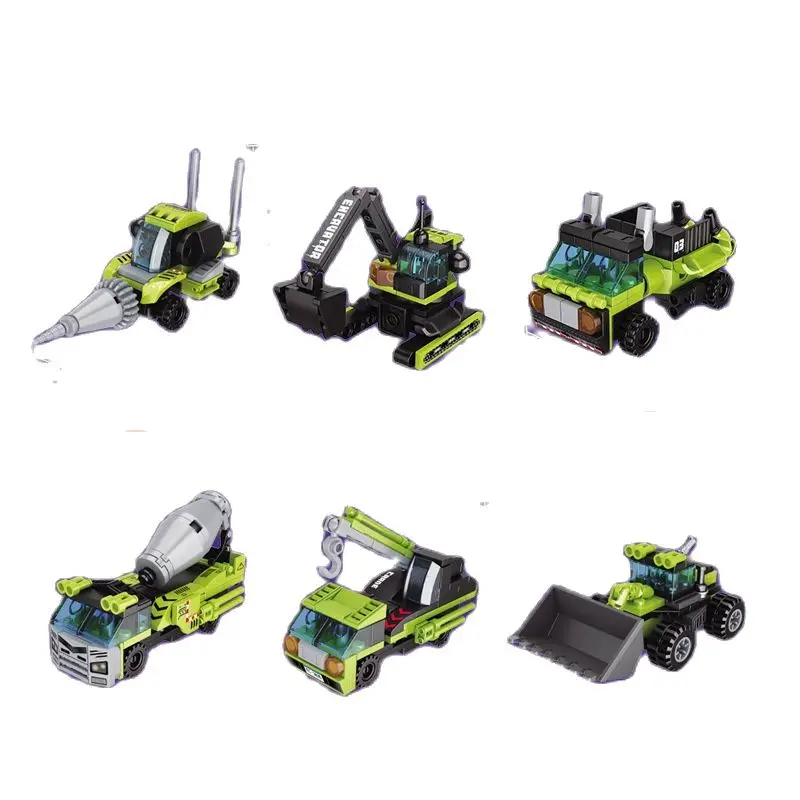 518pcs 6in1 Devastator Transformation Engineering Robot Mecha Building Blocks City Excavator Lift Constructor Bricks Kids Toys