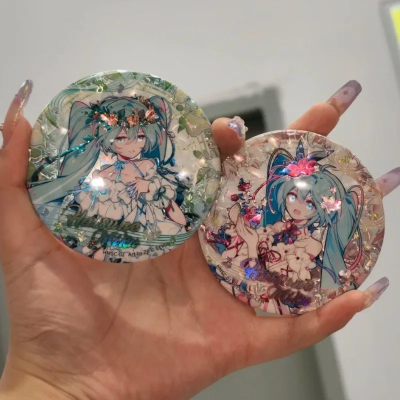 

New Hatsune Mikuo Badge Virtual Singer Anime Peripherals Cute Cartoon Originality Laser Brooch Schoolbag Decoration Gifts