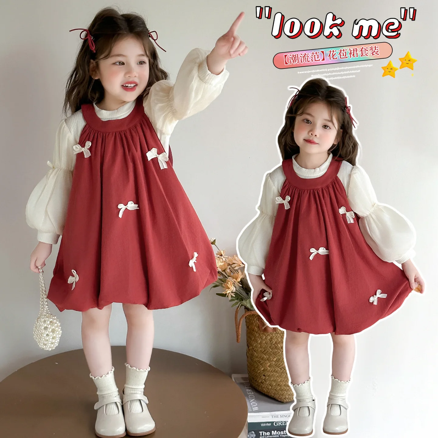 

Весенне-осенний комплект платьев для девочек, новинка 2025 года, детское платье принцессы для малышей, осеннее детское платье принцессы