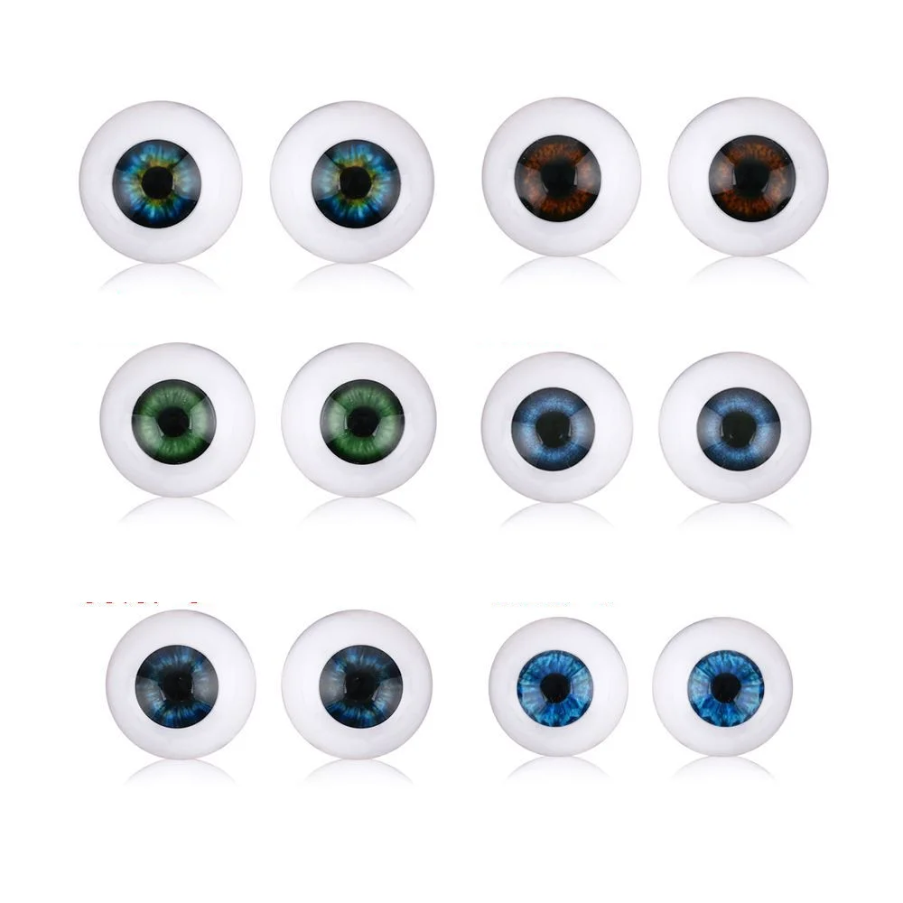 

1pair 20mm 22mm 24mm Realistic Half Round Craft Accessories Acrylic DIY Eyeballs Reborn Doll Eyes BJD Mini Easy Use Simulation