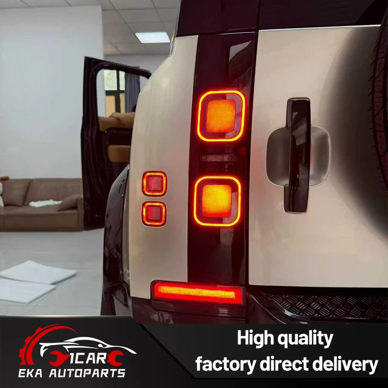 2026 Style Smoked LED Tail Lights for Land Rover Defender 2020‑2025, Direct Plug‑and‑Play Upgrade Rear Brake Lamp, High Quality