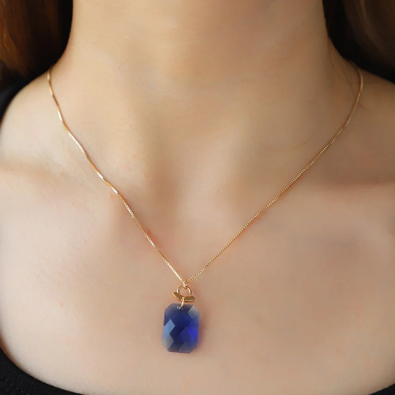 Kenjie, the new autumn copper chain stained glass pendant temperament exquisite necklace women's fashion accessories