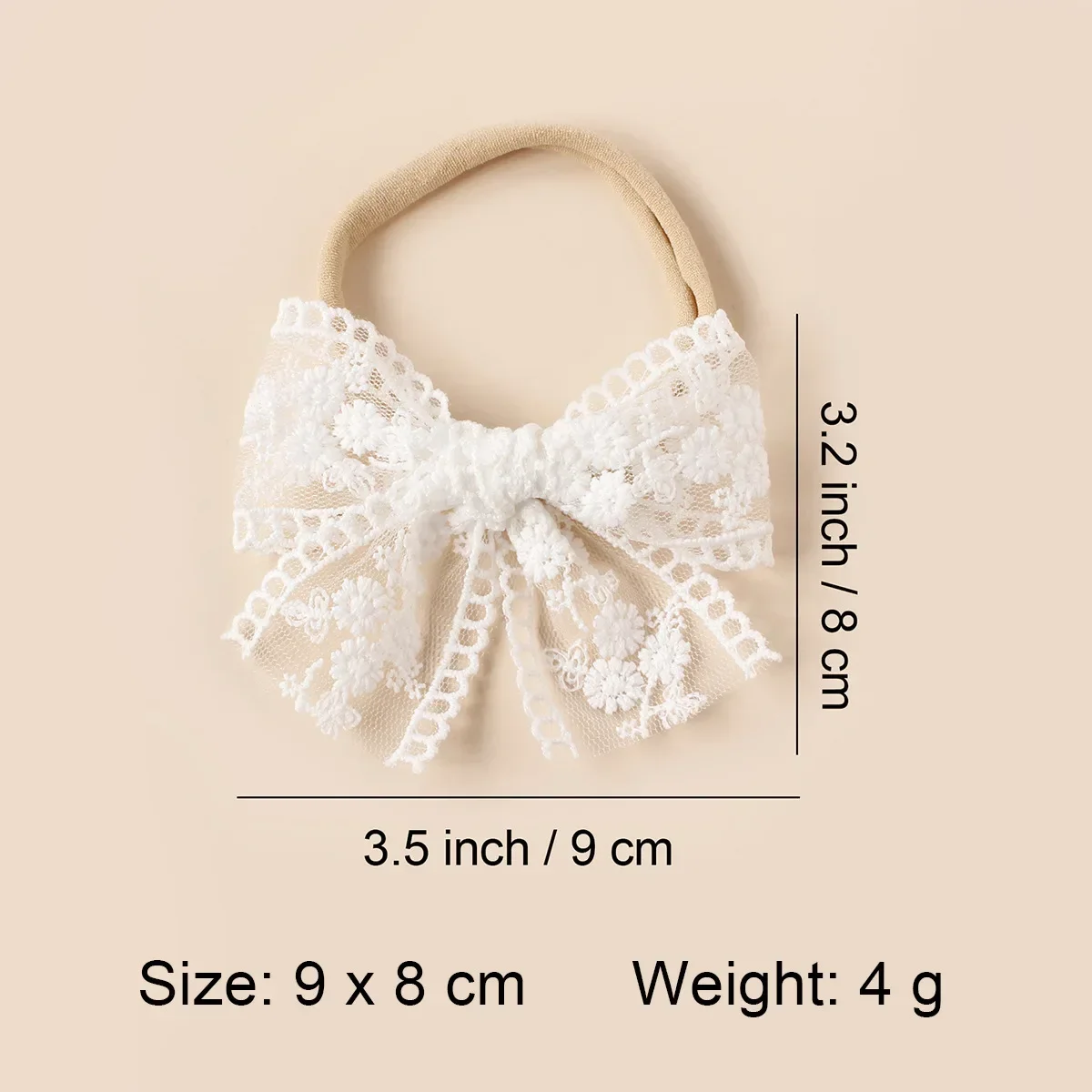 Baby Nylon Bow Headband for Girls Soft Headbands Cute Elastic Children Hairbands Embroided Flower Toddler Hair Accessories
