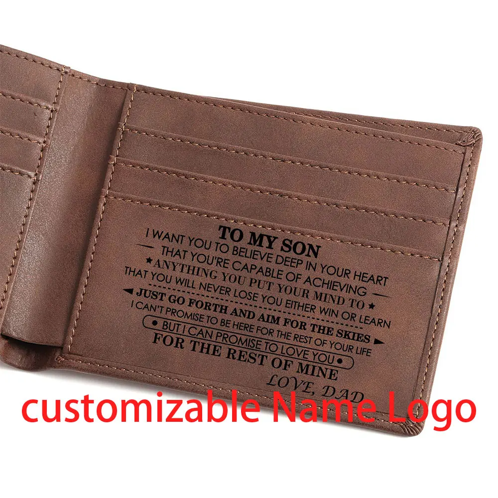 

Men's Customized Vintage Wallet PU Wallet Customized Photo LOGO Name Mens Vintage Bifold Wallet-Gift For Him