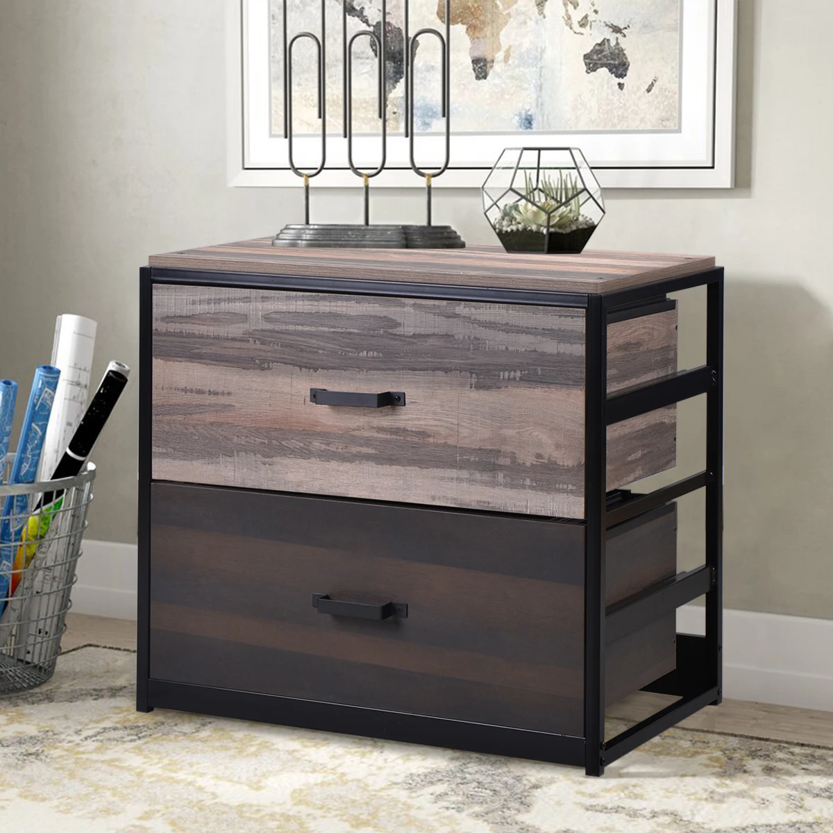 Hot selling office furniture cabinets filing cabinet 2 drawer wood CD storage cabinet