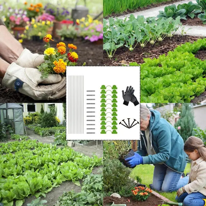 Gartentunnelreifen, lange Gewächshausreifen, Wachstumstunnel, Gartenbettpfähle, Gewächshaus-Stützreifen, Gartenbettreifen, handgefertigte Pflanze