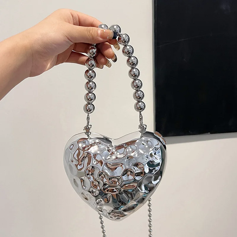 Cute Heart Women's Bag Trend 2024 Fashion Acrylic Handbag Fashion Evening Mini Crossbody Bag High Quality Shoulder Bag Ladies