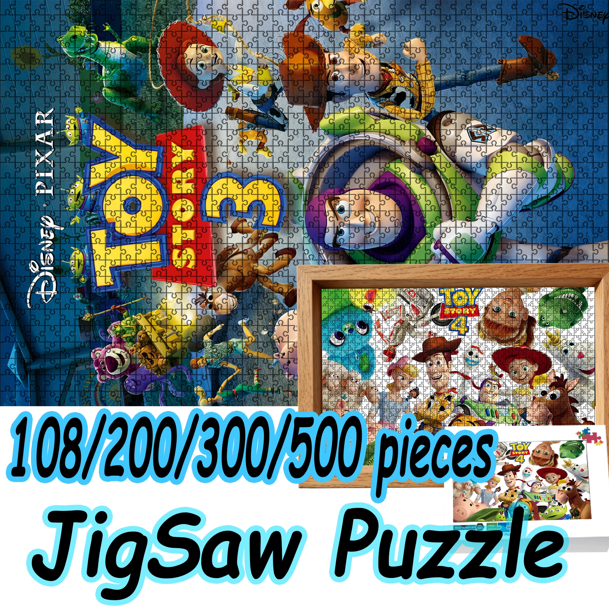 Disney Toy Story Buzz Lightyear Jigsaw Puzzle 108/200/300/500/1000 Pieces Wooden Floor Puzzle High Quality Gift Fun Party Game