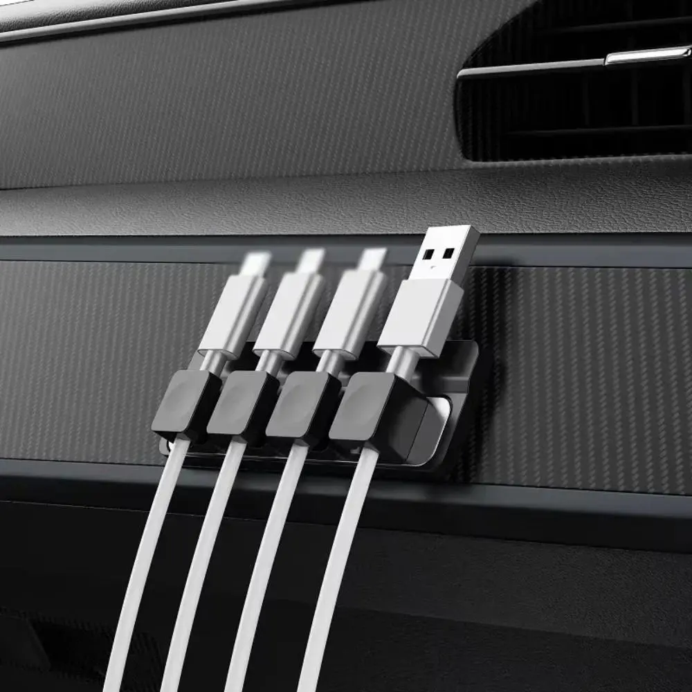 Multi-purpose Magnetic Cable Clips Self-adhesive Smooth Cable Holder Adjustable Cord Holder for Cable Management
