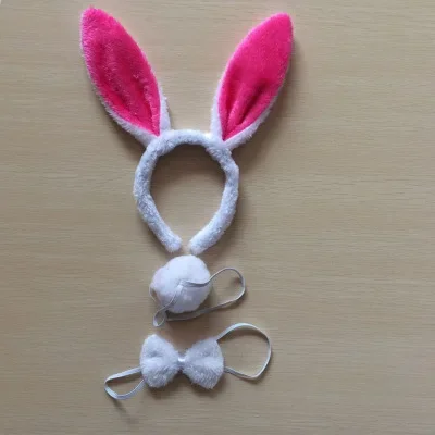 1sat =3pcs Children Adult Bunny Ear Headband Set Black Pink White Blue Fancy Dress Costume Hen Party Big Rabbit Ear Hairbands He