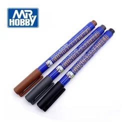 MR.HOBBY 3pcs Marker GM01 GM02 GM03 Black Gray Brown Thin Line Drawing Pen GSI Color Oily Markers for Plastic Model Kits