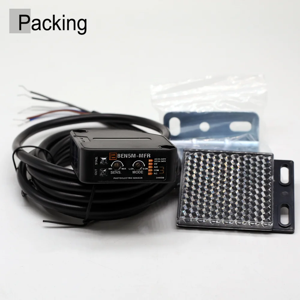 Cloweit 30cm 50cm 70cm 5m 10m Diffuse Retro-Reflective Through Beam Photo Sensor BEN300-DFR BEN5M-MFR BEN10M-TFR