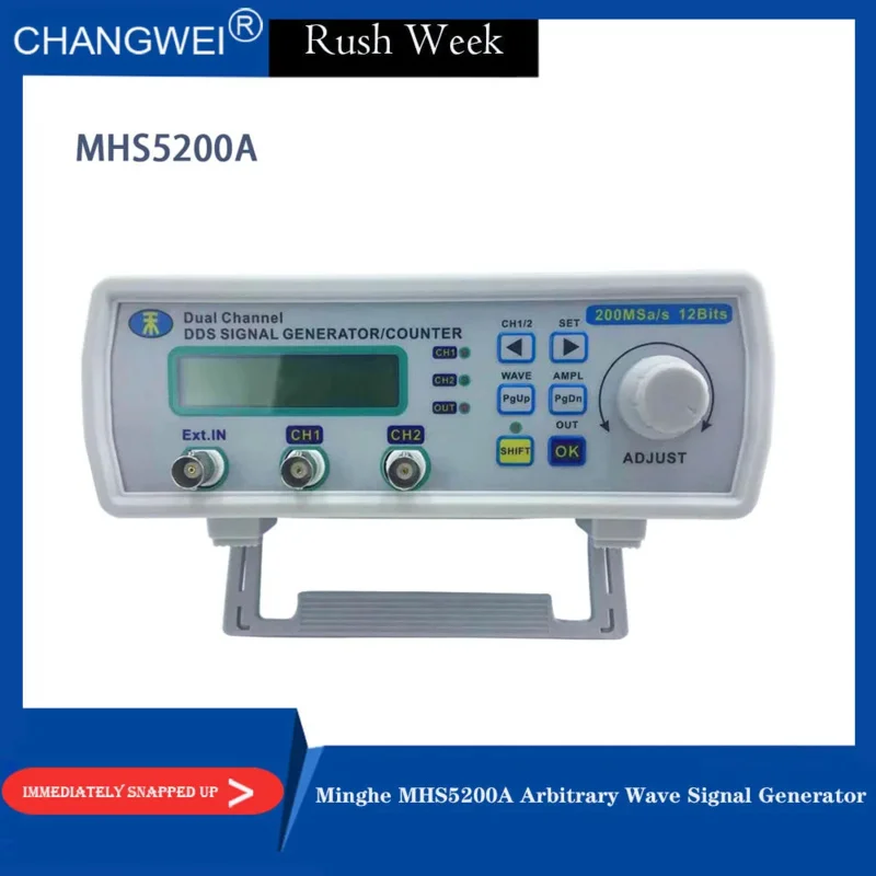 Minghe MHS5200A Full Digital Control DDS Dual Channel Function Arbitrary Wave Signal Source Generator Frequency Counter Counting