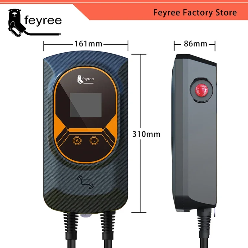 feyree EV Charger Type1 EVSE Wallbox 32A 7.6KW 40A 9.6KW 50A 12KW  1Phase  j1772 Adapter APP Control for Electric Vehicle Car