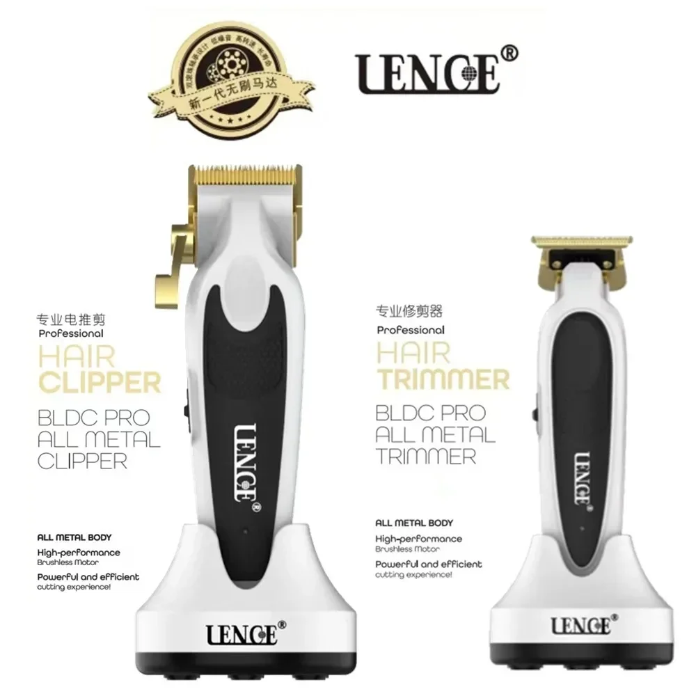 LENCE FF1CS FF1TS Professional Hair Clipper Barber Trimming Kit Men's Wireless Electric Hair Clipper and Edge Trimmer