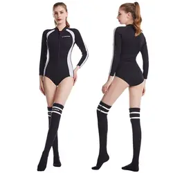 LAGCEN 2.5MM Neoprene Bikini wetsuit Diving Stocking Women Long Sleeve skin diving suit sun-proof Surfing Snorkeling Swimwear