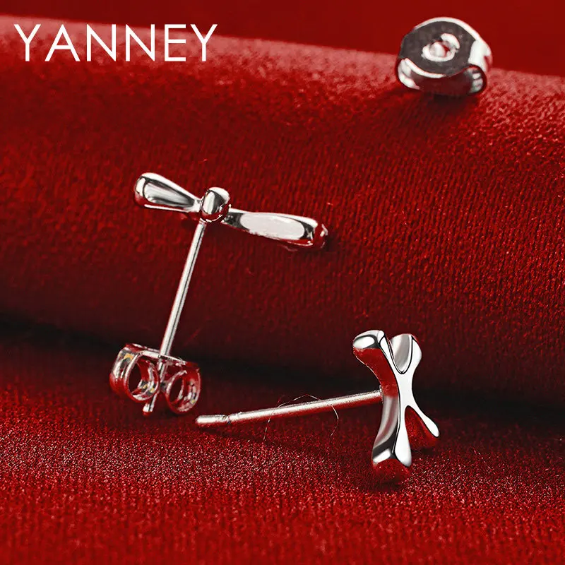 925 Sterling Silver Mini Cross Stud Earrings For Fashion Men Women Hip Hop Punk Party Favors Jewelry Accessories