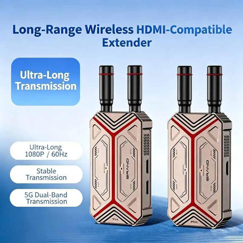 1000M Wireless HDMI-Compatible Video Transmitter Receiver 1080P 60Hz Low Latency Plug Play For Photography Live Monitor Office
