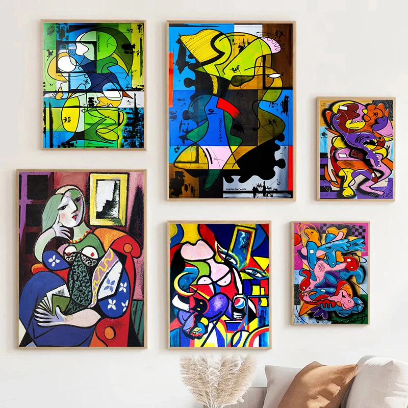 

Picasso Classic Artwork Abstract Female Posters Canvas Painting Graffiti Wall Art For Modern Living Room Home Decor Cuadros