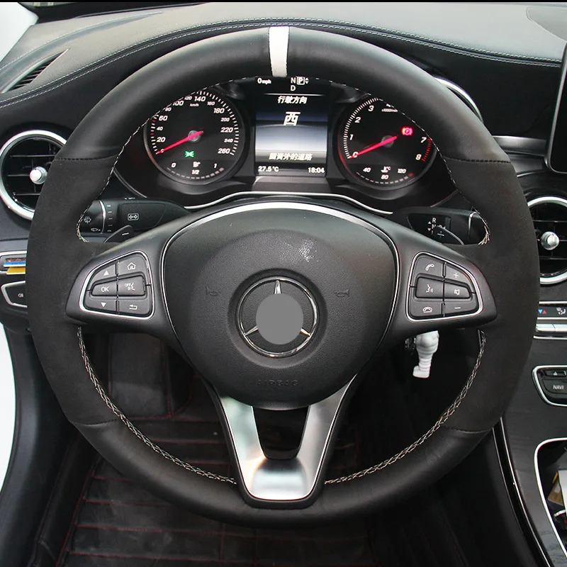 Braid Car Steering Wheel Cover for Mercedes Benz C300 CLA250 CLS400 CLS450 E300 GLA250 GLC300 GLE300 GLE350 400 550 GLS450 550