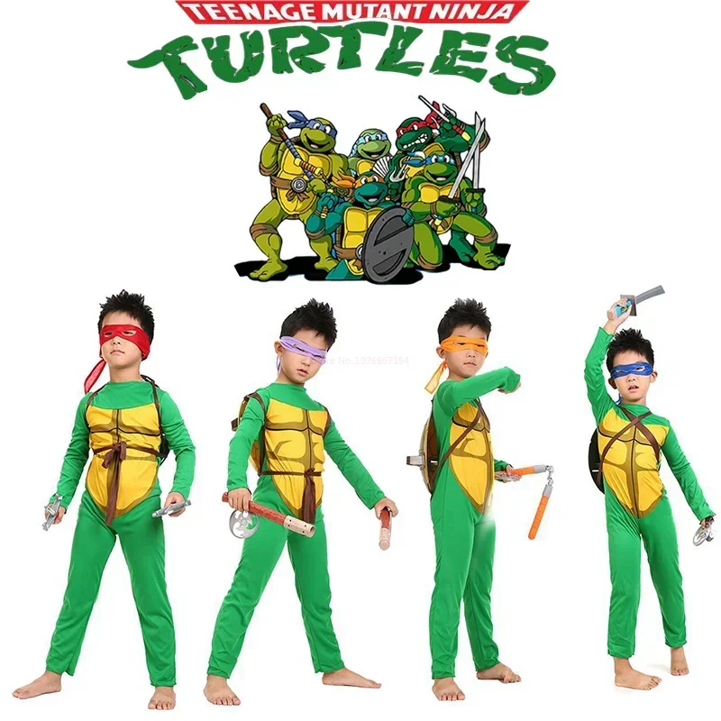 Child Anime Teenage Mutant Ninja Turtles Cosplay Costume Tmnt Masquerade Performance Vice Donatello Halloween Birthday Gifts Boy