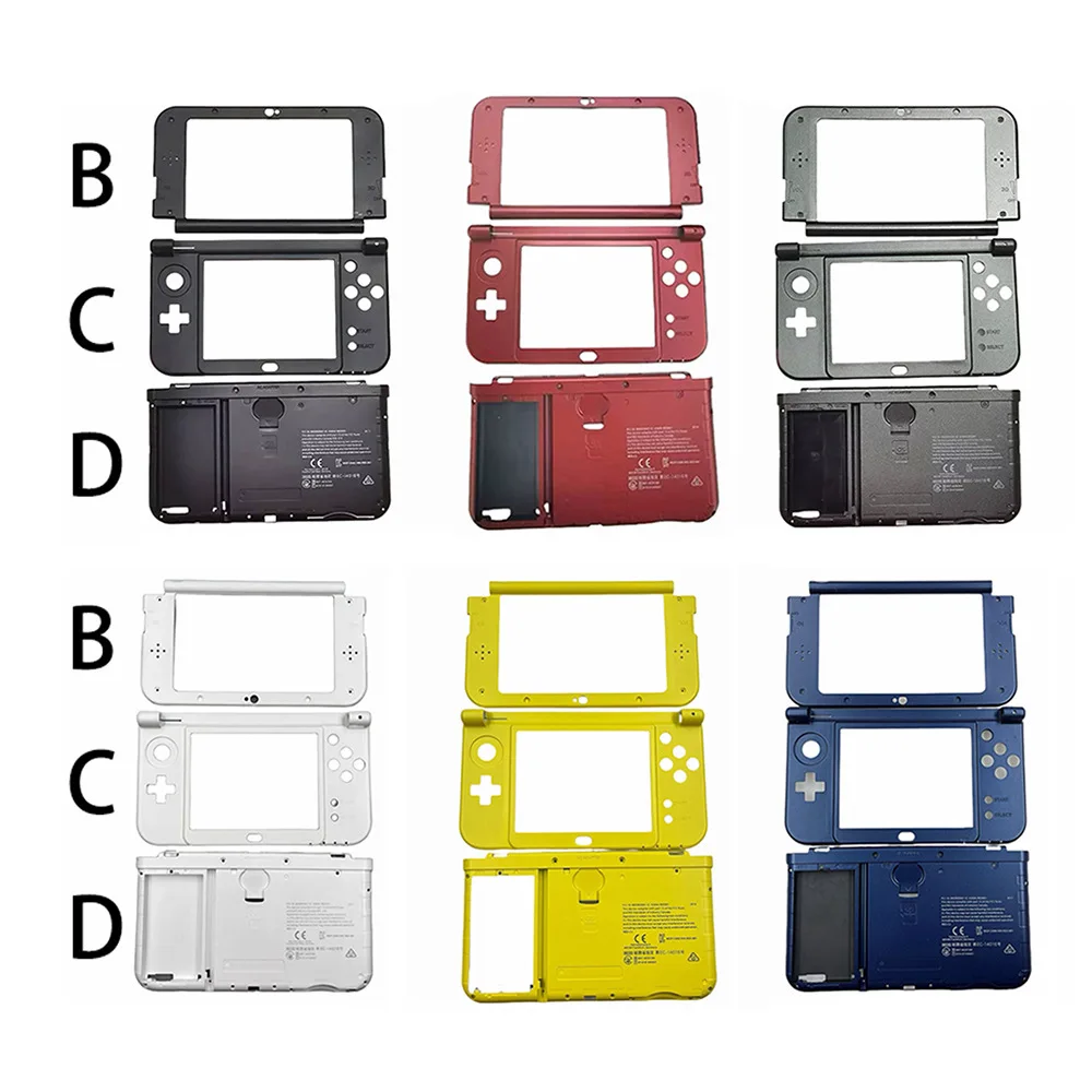 Replacement Housing Shell for NEW 3DS XL Middle Frame Hinge Bottom Shell and Battery Cover Repair Parts Plastic Frame Case
