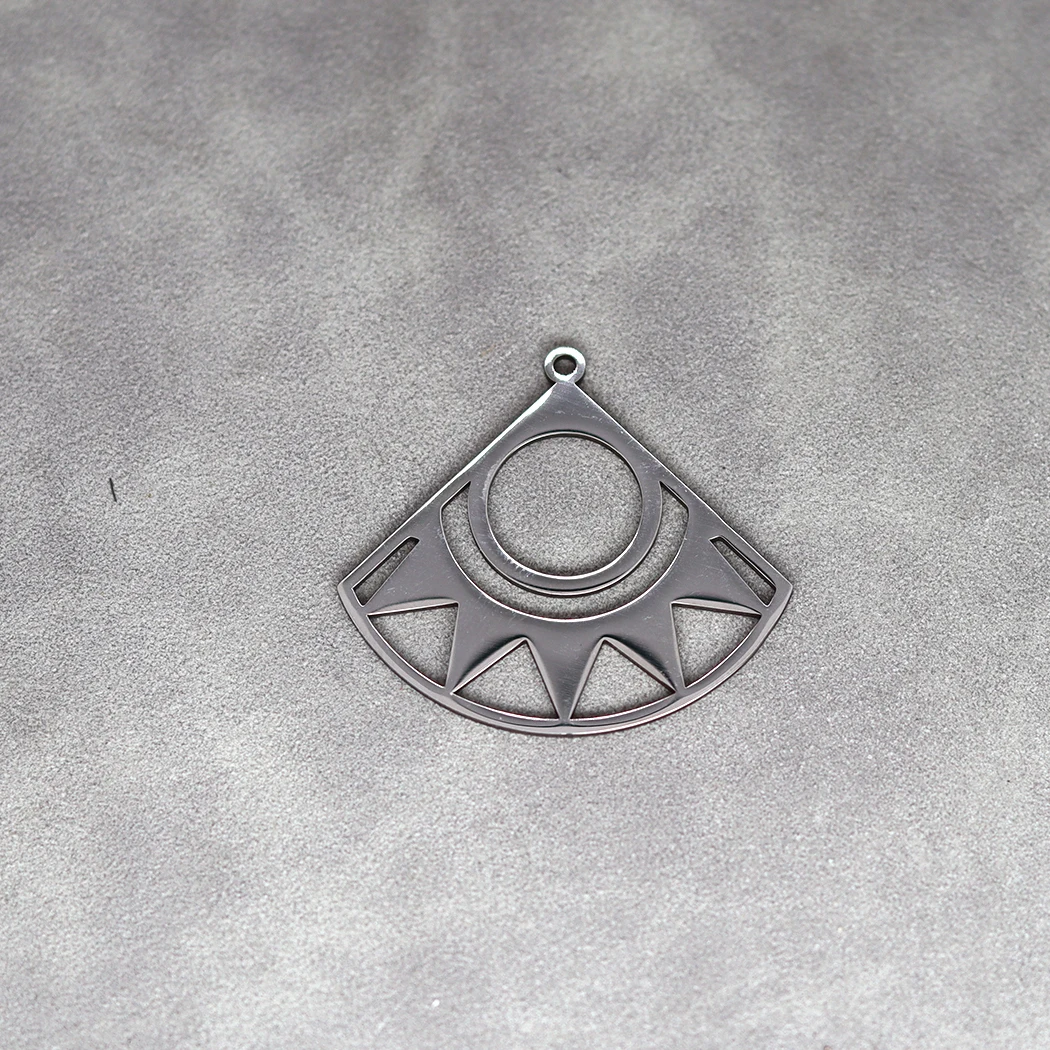 3 szt. W kształcie wachlarza słońce Charms kolczyk ze stali nierdzewnej wisiorek dla majsterkowiczów ręcznie robiona biżuteria bransoletka Anklet ustalenia naszyjnik Making — zdjęcie 7