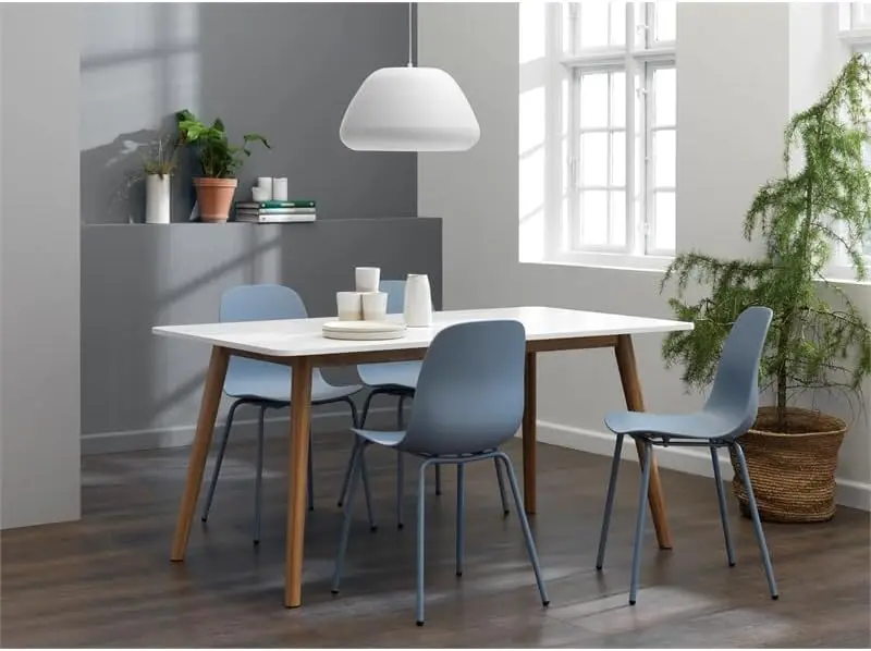 18.5''H Contemporary Plastic Dining Chair Dusty Blue (Set of 2)