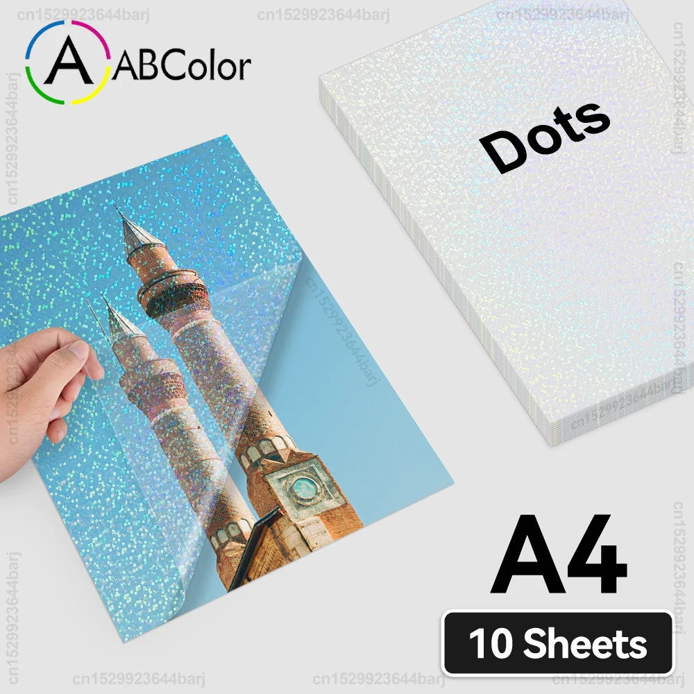 10 Sheets Adhesive Holographic Sand Cold Laminating Film Waterproof A4 Broken Glass Stars Paper Sheets DIY Photo Laminating Film