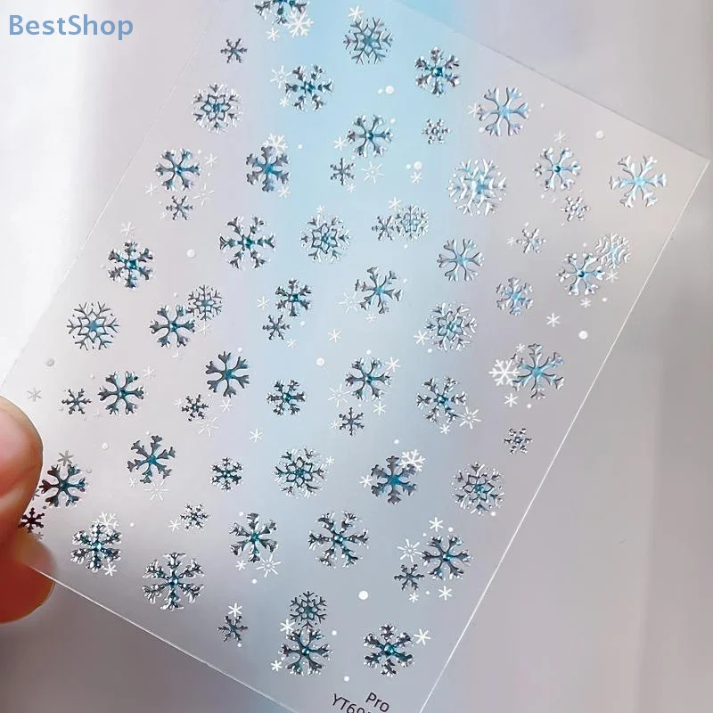 クリスマススノーフレークネイルアートステッカー漫画冬クマデカール DIY 新年アクセサリーネイルアートデコレーションマニキュア用品