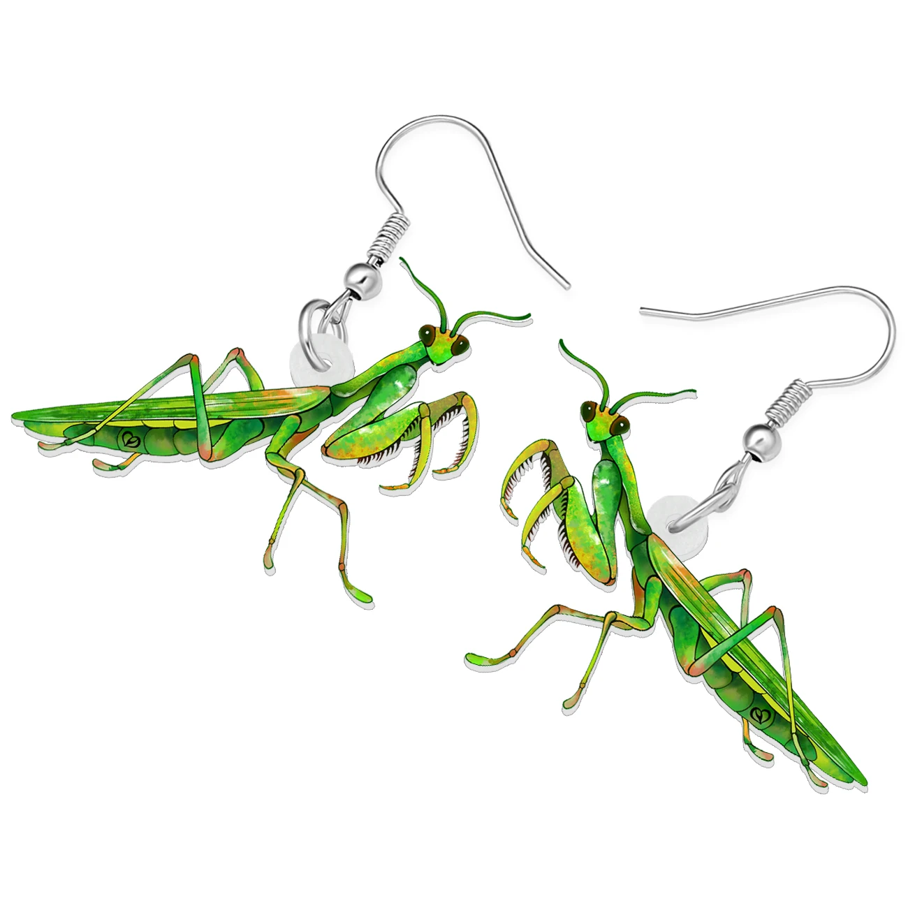 BONSNY Acrylic Dangle Green Mantis Drop Earrings Fun Animals Jewelry Gifts For Women Kids Charms